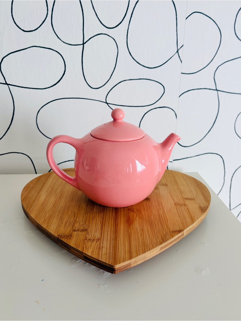 Vintage Portuguese MCM Pink Teapot by Outeiro Agueda 1170 | 6 cup capacity
